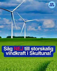 Motion om att säga nej till storskalig vindkraft i Skultuna